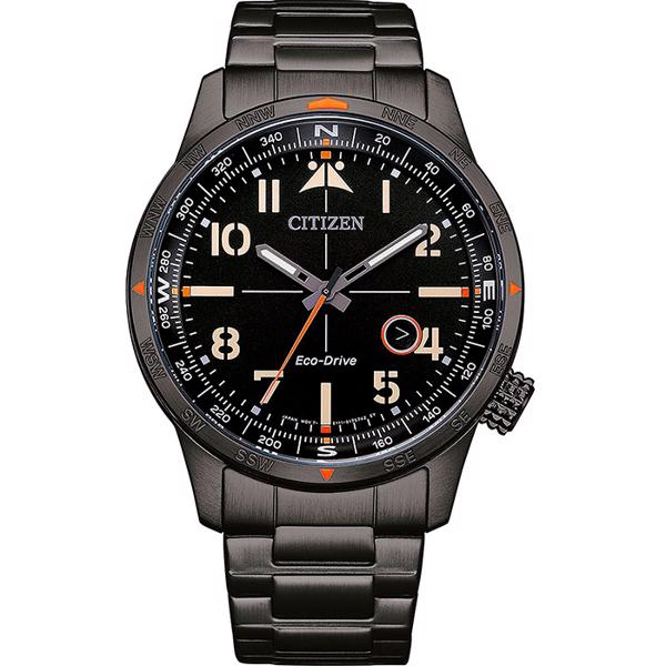 PVD Coated stål Ecodrive sport Pilot Eco-Drive Quartz Herre ur fra Citizen