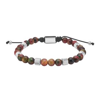 SON armbånd mix farve tigerøje og stål, fra Son of Noa