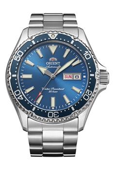 Orient Mako automatisk dykkerur i stål med blå skive