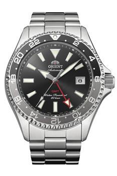 Orient Mako GMT ur i stål med sort skive
