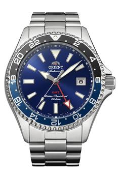 Orient Mako GMT ur i stål med blå skive