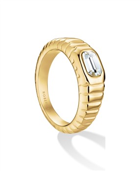 Rosefield Octagon Ridged Ring JROR52G-J1141, fra Rosefield
