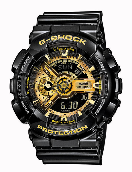 Casio G-Shock Herre ur i blank sort med guld effekter