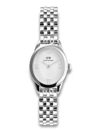 ADW00100808, Daniel Wellington Oval Mini S White Quartz Dame m/lænke