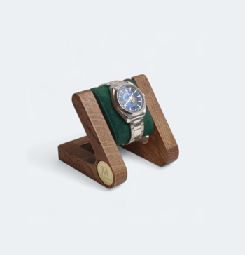 Watch Stand i mørk egetræ - læg dit ur med stil! - to farver pude